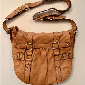 Vince Camuto  Cognac Brown leather crossbody Handbag.
